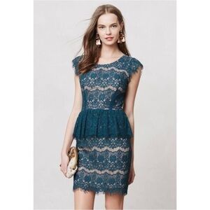 Maeve Elsa Floral Lace Peplum Mini Dress
